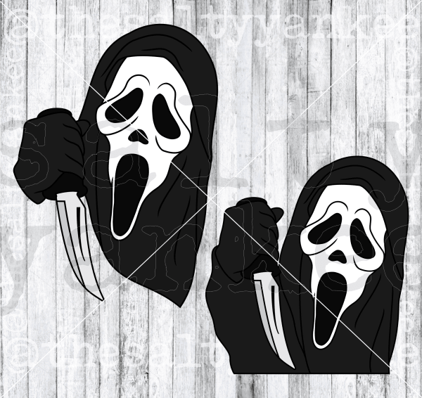 Horror Movie Ghost with Knife SVG and PNG File Download – The