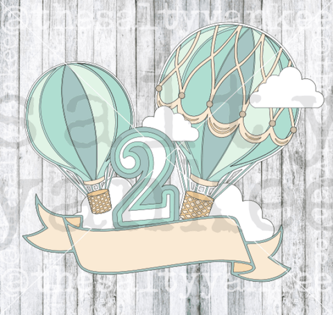 Hot Air Balloon Cake Topper Template 2 And Blank Layered Svg Png File Download