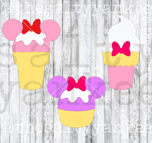 Ice Creams With Bows Clipart Layered Svg And Png File Download