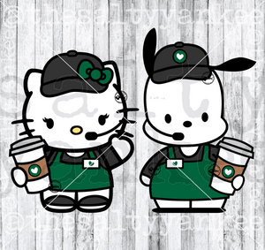 Kitty Friends Barista Bundle Svg And Png File Download Downloads