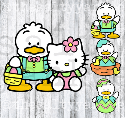 Kitty Friends Easter Svg And Png File Download Downloads