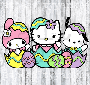 Kitty Friends Inside Easter Egg Svg And Png File Download Downloads