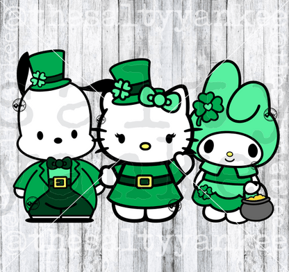 Kitty Friends Saint Patricks Day Bundle Svg And Png File Download Downloads