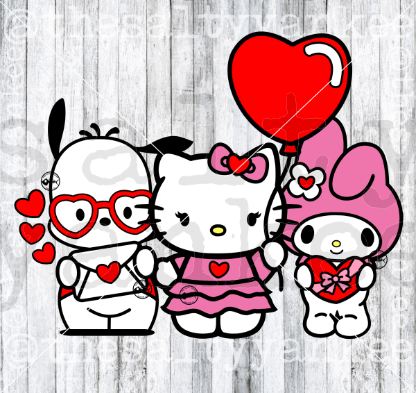 Kitty Friends Valentines Bundle Svg And Png File Download Downloads