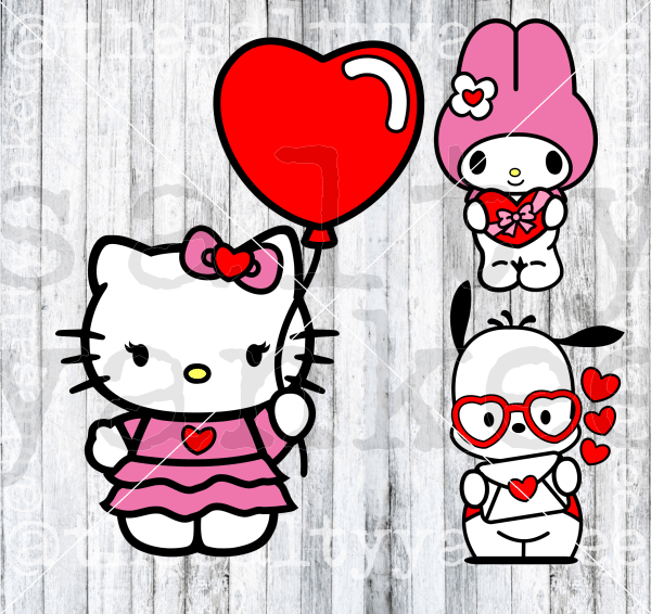 Kitty Friends Valentines Bundle Svg And Png File Download Downloads