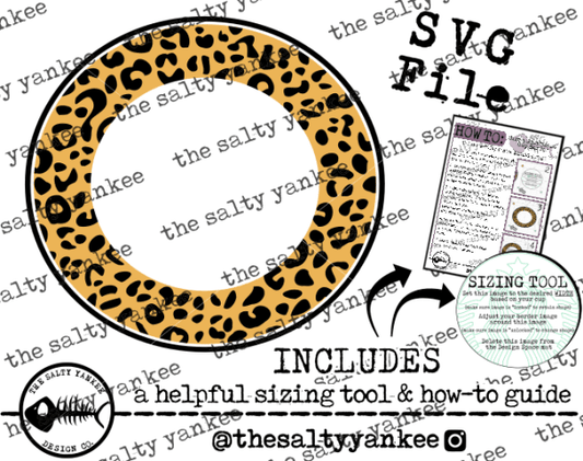 Leopard Cheetah Print Starbucks Cup Logo Border With Sizing Tool Svg And Png File Download Downloads