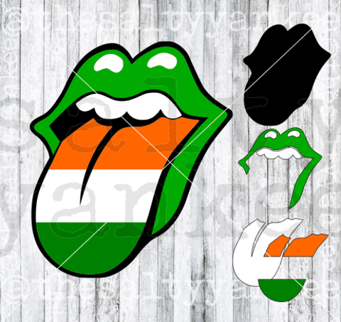 Lips And Tongue Clipart Saint Patricks Day Irish Flag Svg Png File Download Downloads