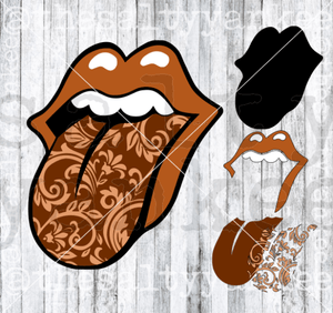 Lips And Tongue Clipart Western Tooled Leather Svg Png File Download Downloads
