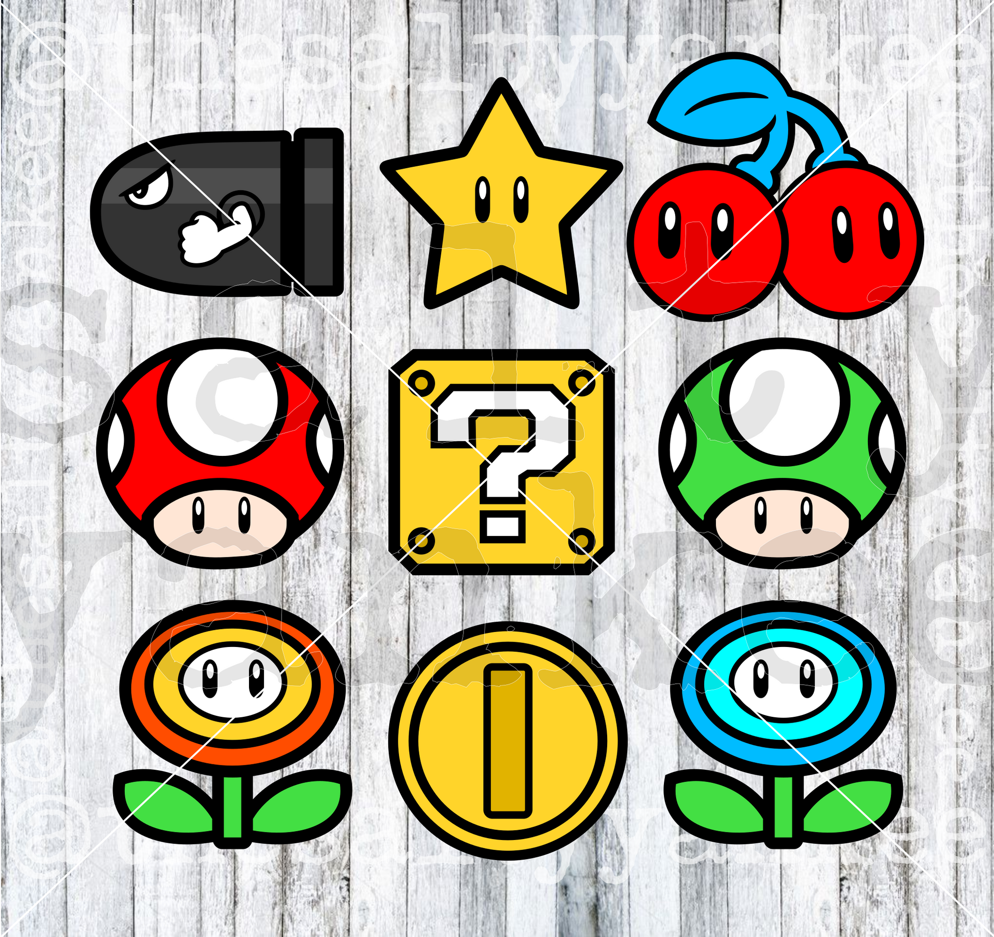 Video Game Power Ups SVG and PNG File Download