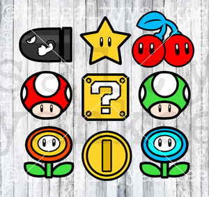Video Game Power Ups SVG and PNG File Download