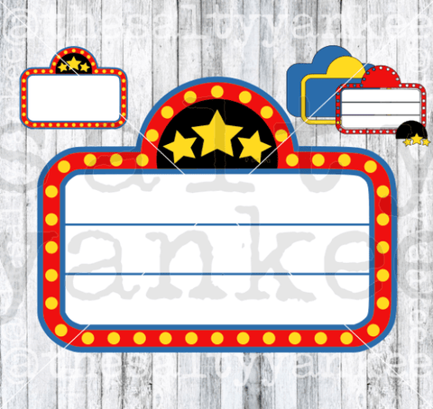 Marquee Sign Movie Theater Hollywood Svg And Png File Download Downloads