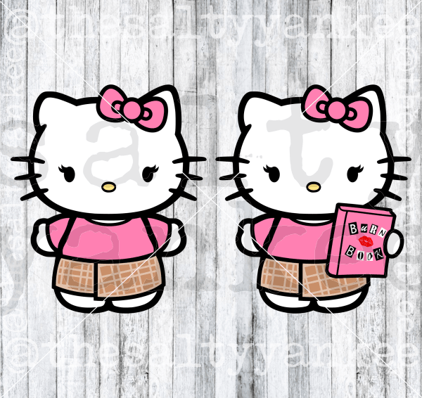 Mean Cute Kitty In Plaid Skirt Svg And Png File Download Downloads