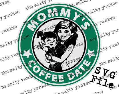 Mommys Coffee Date Single Child Boy And Girl Svg Png File Download Downloads