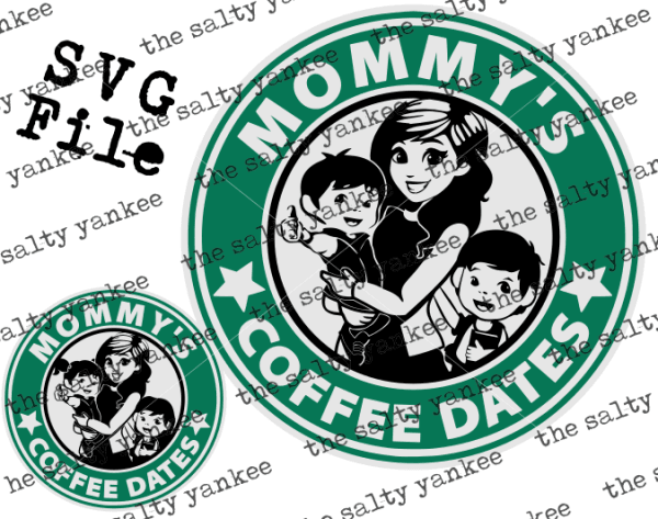 Mommys Coffee Date Two Children All Combos Svg And Png File Download Downloads