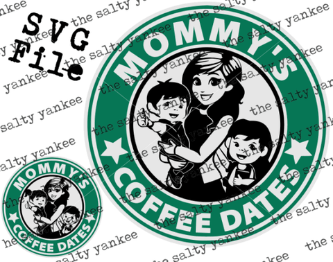 Mommys Coffee Date Two Children All Combos Svg And Png File Download Downloads