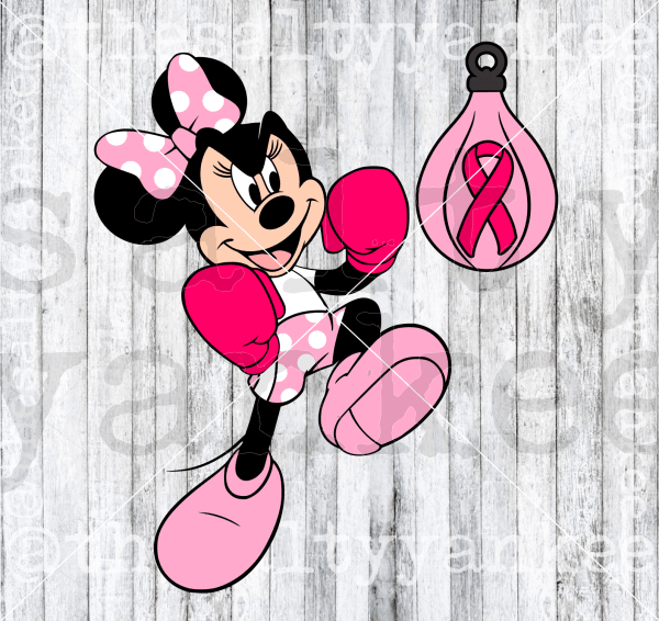 Mouse Boxing Punching Bag With Breast Cancer Ribbon Svg And Png File Download Downloads