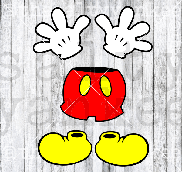 Mouse Hands Pants Feet Shoes Layered Svg And Png File Download Downloads