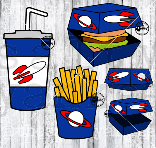 Pizza Arcade Restaurant Burger Box Fries And Cup Svg Png File Download Downloads