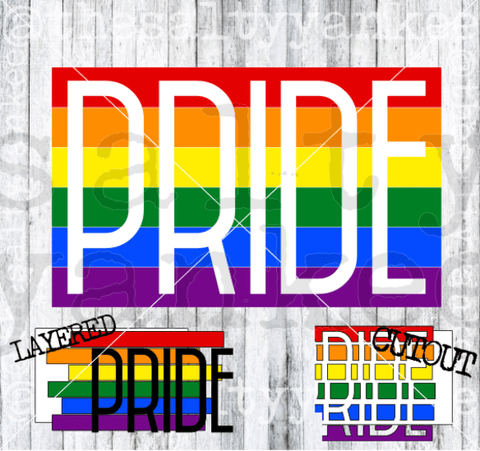 Pride Flag Layered And Cutout Svg Png File Download