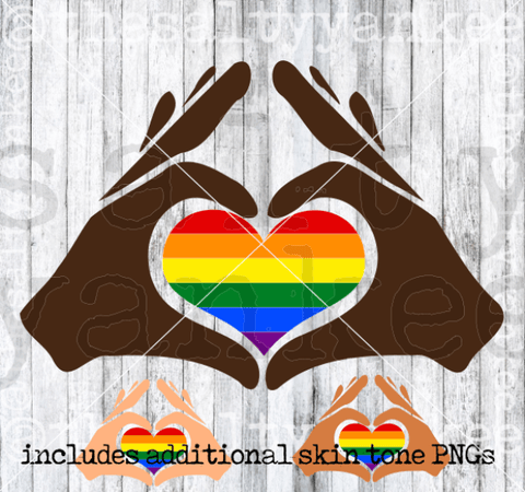 Pride Layered Heart Flag Inside Hands Svg And Png File Download