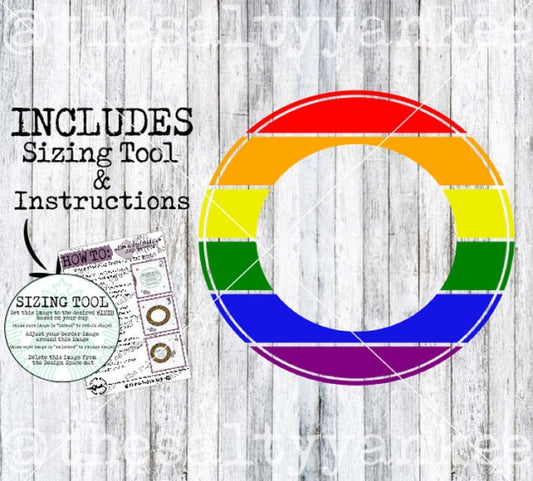 Pride Rainbow Flag Starbucks Cup Logo Border With Sizing Tool Svg And Png File Download Downloads