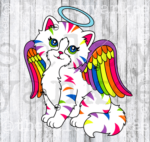 Retro Rainbow Angel Kitty Svg And Png File Download Downloads