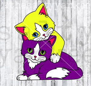 Retro Rainbow Cats Svg And Png File Download Downloads