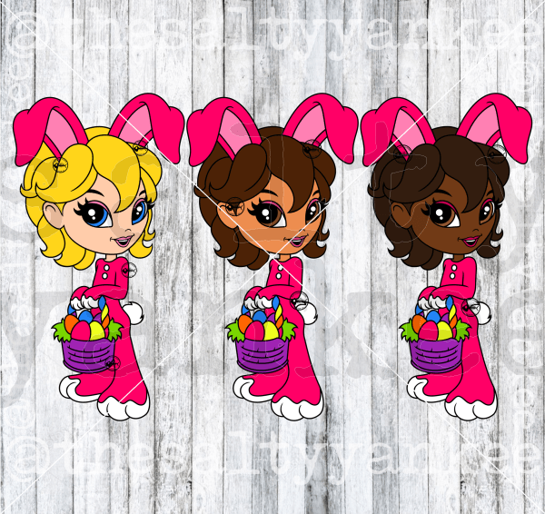 Retro Rainbow Easter Girl Duck And Bunny Bundle Svg Png File Download Downloads