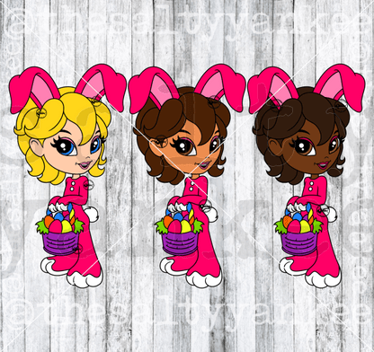 Retro Rainbow Easter Girl Duck And Bunny Bundle Svg Png File Download Downloads