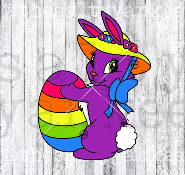 Retro Rainbow Easter Girl Duck And Bunny Bundle Svg Png File Download Downloads