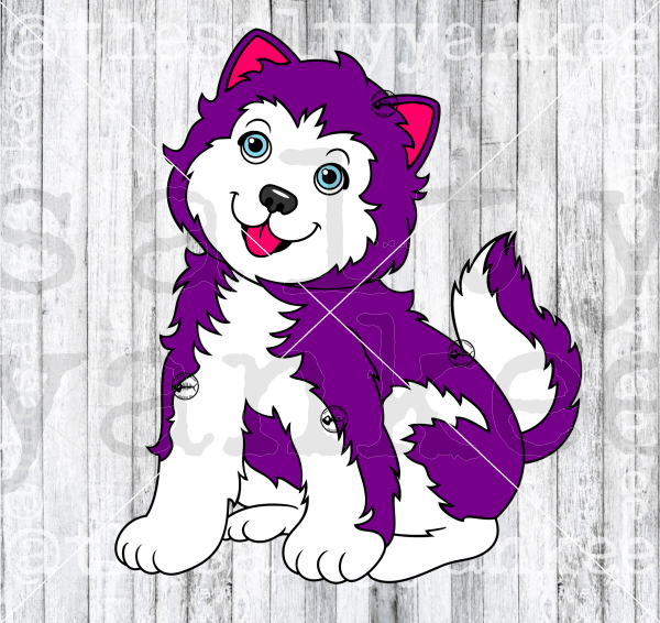 Retro Rainbow Husky Puppy Svg And Png File Download Downloads