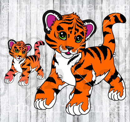 Retro Rainbow Tiger Cub Svg And Png File Download Downloads