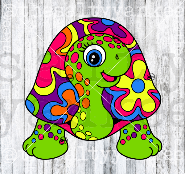 Retro Rainbow Turtlesvg And Png File Download Svg Downloads