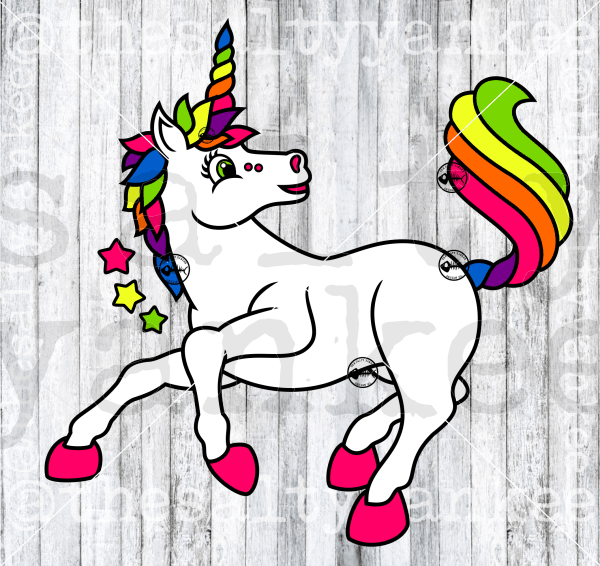 Retro Rainbow Unicorn Svg And Png File Download Downloads