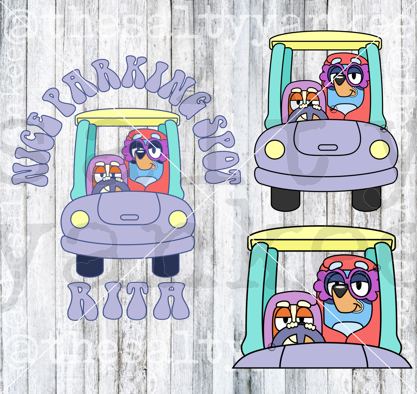 Dog Sisters Dress Up Car SVG and PNG File Download