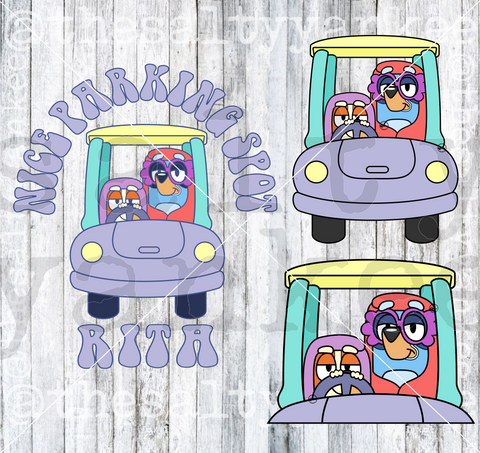 Dog Sisters Dress Up Car SVG and PNG File Download