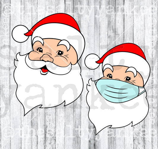 Santa Claus With Face Mask Svg And Png File Download Downloads