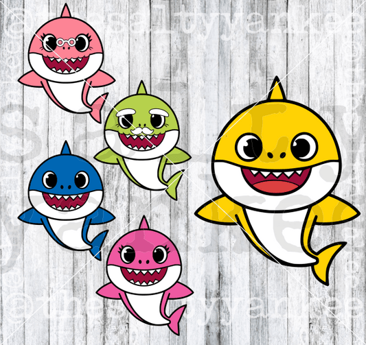 Shark Family Bundle Svg And Png File Download Downloads