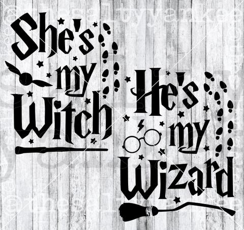 Shes My Witch Hes Wizard Couples Svg And Png File Download Downloads