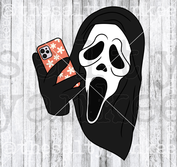 Smart Phone Horror Movie Ghost With Knife Svg And Png File Download Downloads