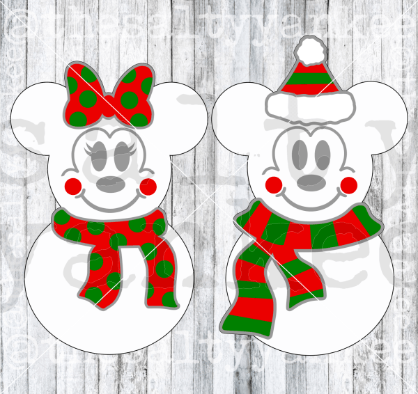 Snowman Mouse Boy And Girl Svg Png File Download Downloads