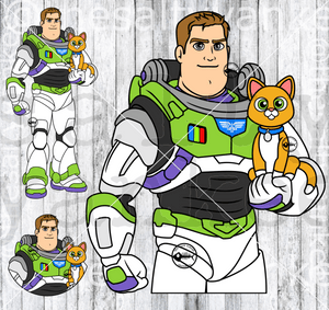 Space Man With Robot Cat Layered Svg And Png File Download Downloads