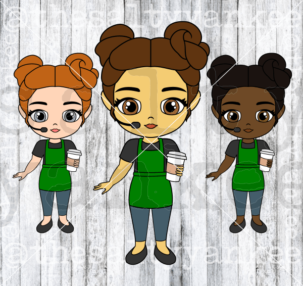 Sy Dolls Barista Customizable Svg And Png File Download Downloads