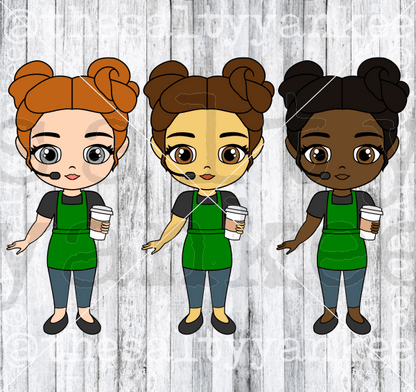 Sy Dolls Barista Customizable Svg And Png File Download Downloads