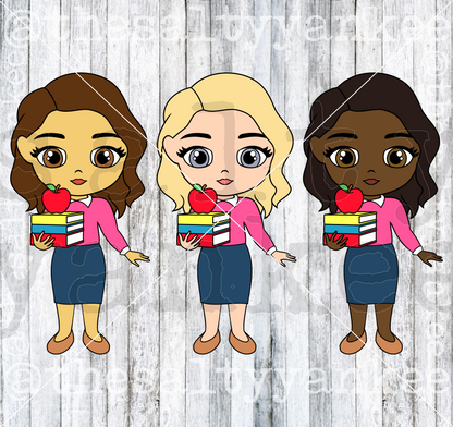 SY Dolls Teacher Customizable SVG and PNG File Download