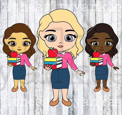 SY Dolls Teacher Customizable SVG and PNG File Download
