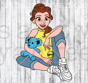 Teenaged Belle Holding Together We Rise Bear Svg And Png File Download Downloads