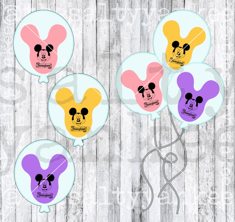 Theme Park Mouse Ear Balloons Svg And Png File Download Downloads