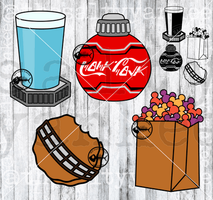 Theme Park Snack Bundle Svg And Png File Download Downloads
