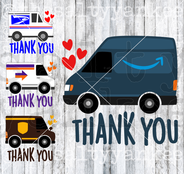 Truck Bundle Thank You Delivery Drivers Postal Workers Svg And Png File Download Downloads
